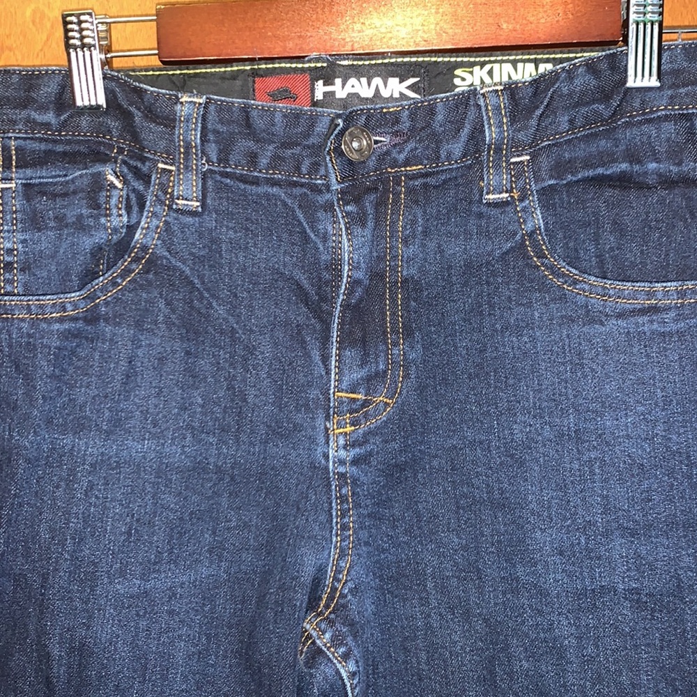 EUC youth’s Tony Hawk skinny slouch dark denim jeans - size 16 Regular